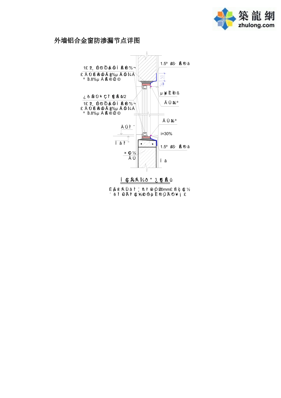 外墙铝合金窗防渗漏节点详图_第1页