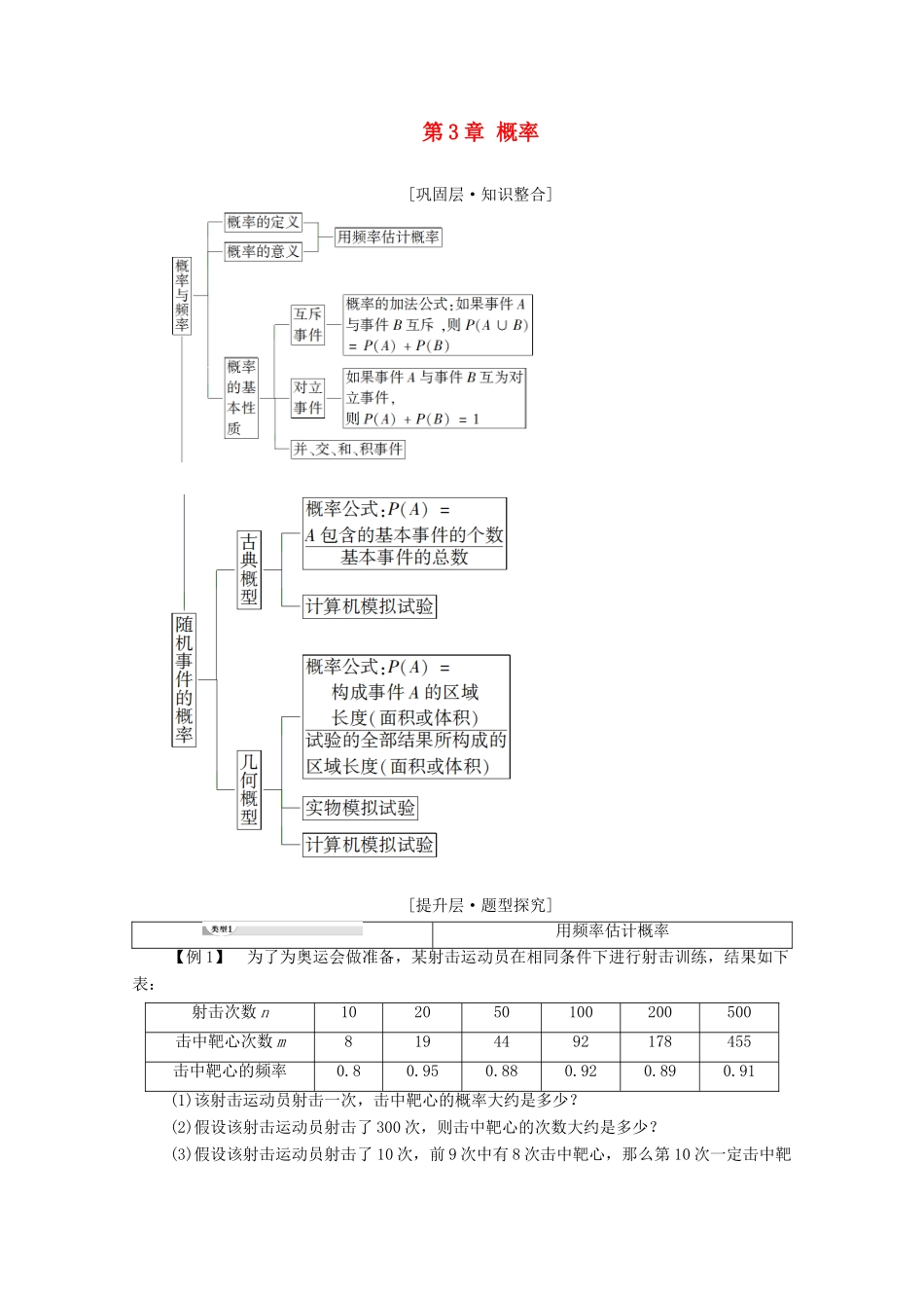 高中数学 第3章 概率章末综合提升学案 新人教A版必修3-新人教A版高一必修3数学学案_第1页