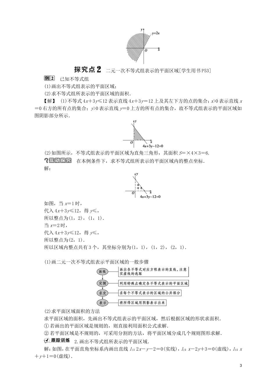 高中数学 第3章 不等式 3.3.1 二元一次不等式表示的平面区域 3.3.2 二元一次不等式组表示的平面区域学案 苏教版必修5-苏教版高二必修5数学学案_第3页
