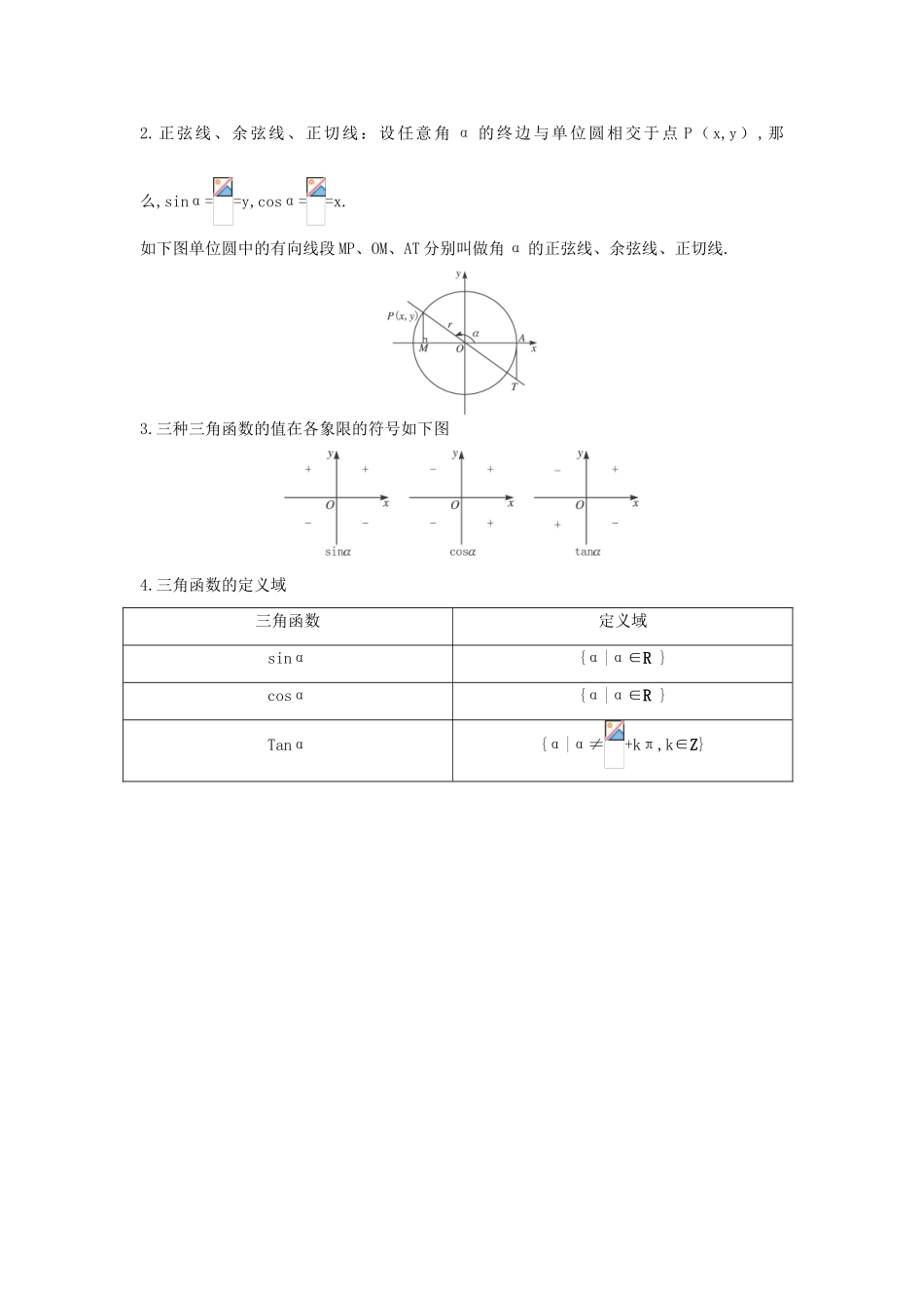 高中数学 第1章 三角函数 1.2.1 任意角的三角函数课前导引 苏教版必修4-苏教版高一必修4数学学案_第2页