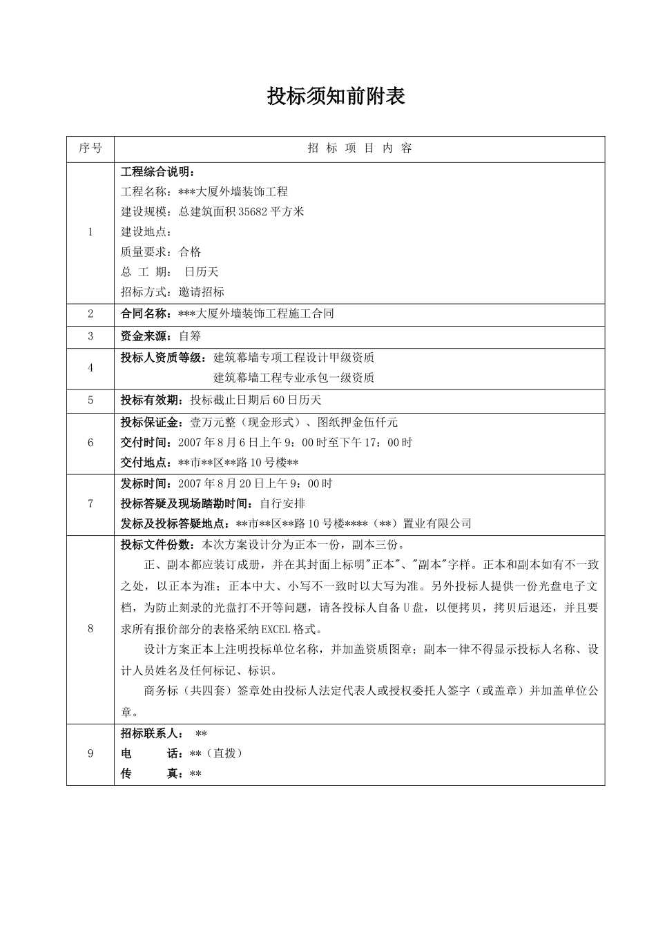 大厦外墙装饰工程招标文件_第3页