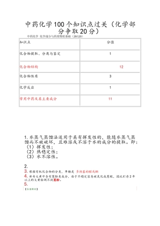 执业药师中药化学知识点