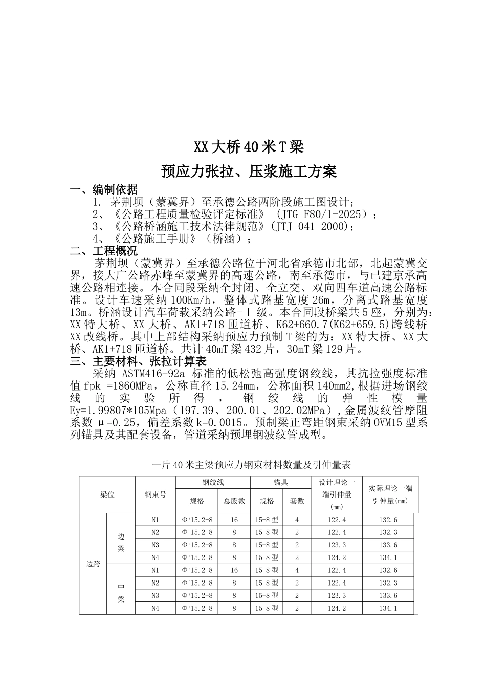 承赤高速某40米T梁预应力张拉及压浆施工方案_第2页