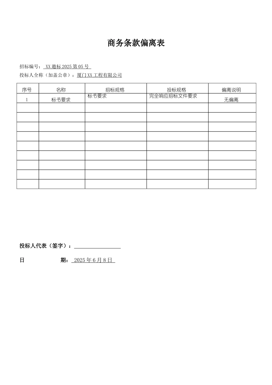 技术参数偏离表_第2页