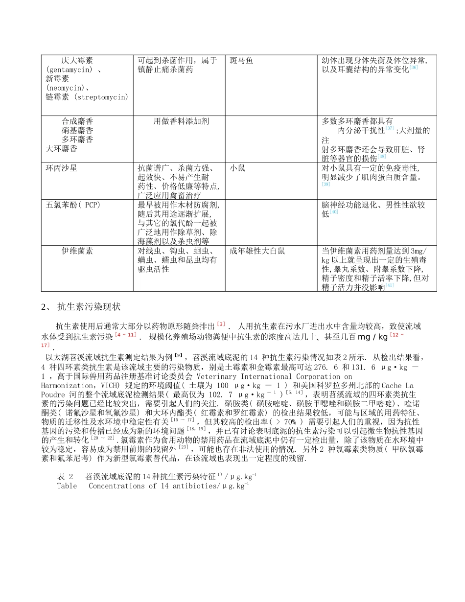 抗生素生物毒性及对环境的影响的调研报告_第3页