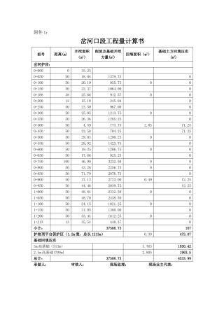 护坡工程量计算书