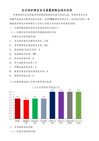护理安全与质量控制总结及分析