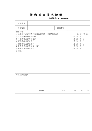 报告抽查情况记录