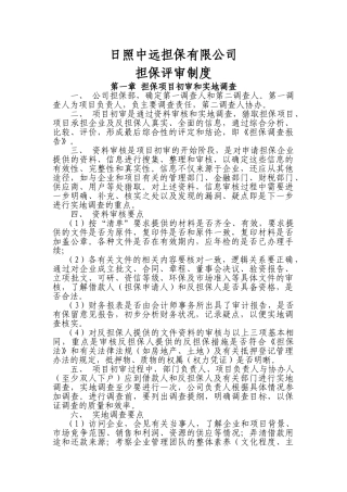 担保项目评审制度