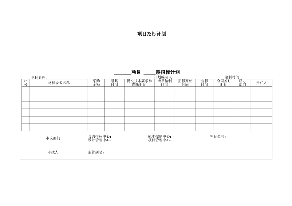 招投标用表格模板_第1页