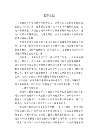 招标代理工作总结