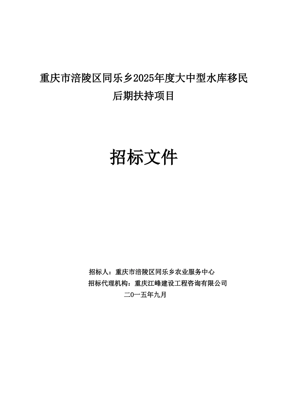 招标文件(同乐乡后期扶持道路)_第1页