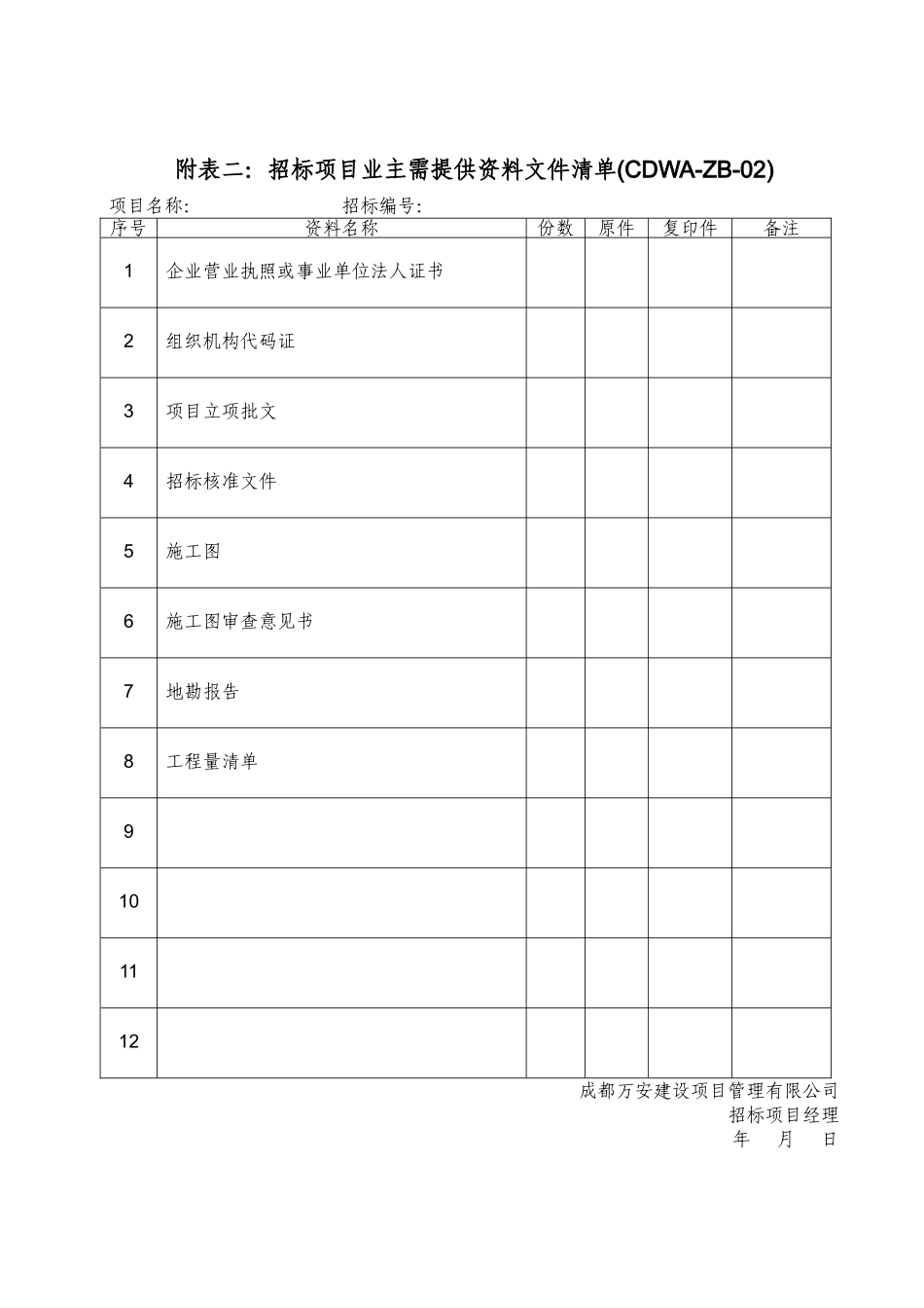 招标表格及公司内部程序样表_第2页