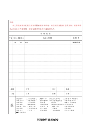 招聘录用管理制度