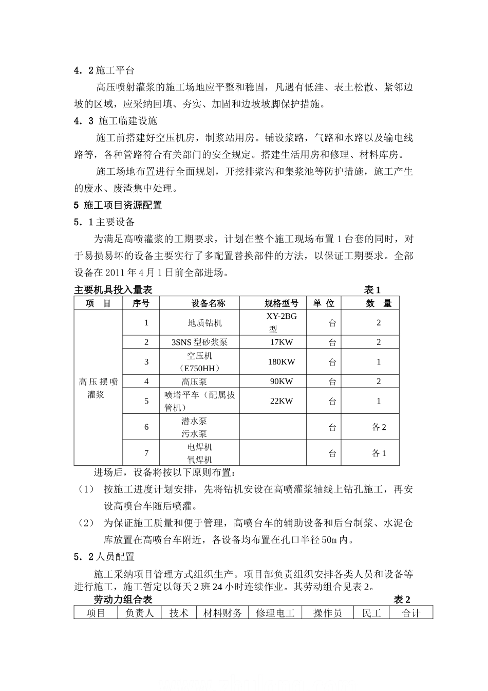 挡墙及拦沙坎高喷灌浆施工方案_第2页