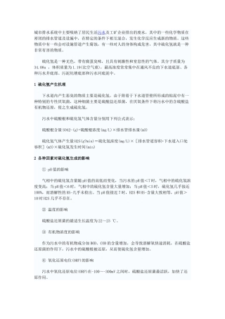 排水系统中硫化氢的危害及预防措施