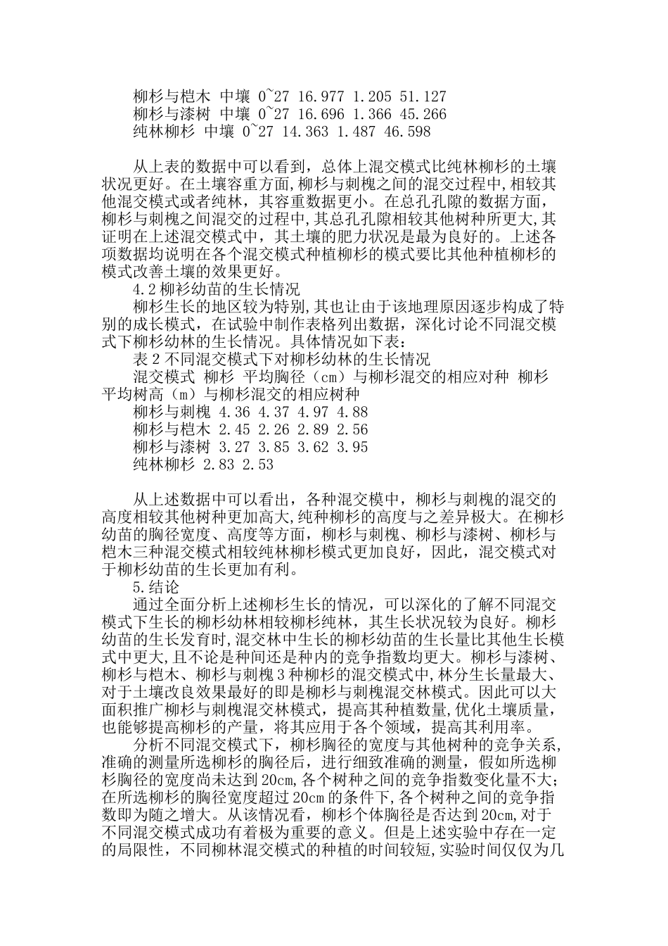 探讨不同混交模式对柳杉幼林生长的影响及竞争关系_第3页