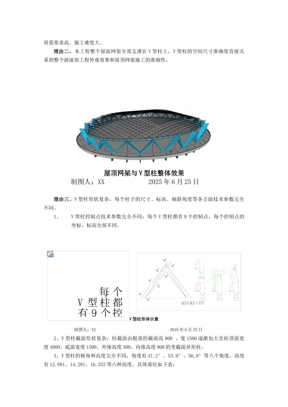提高游泳馆工程v型柱支撑的空间尺寸准确率_第2页