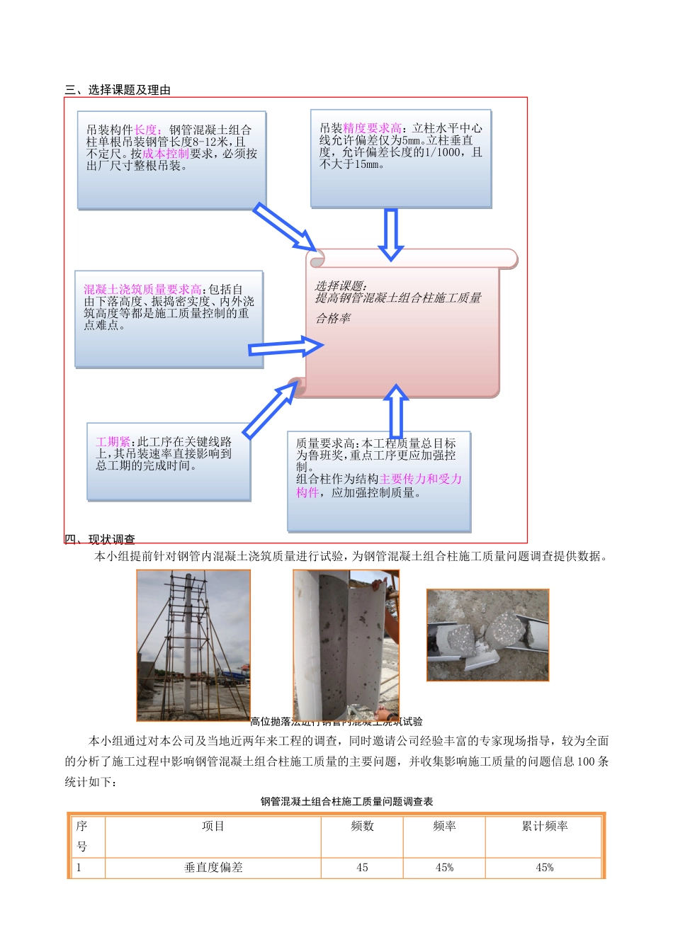提高钢管混凝土组合柱施工质量合格率汇报_第2页