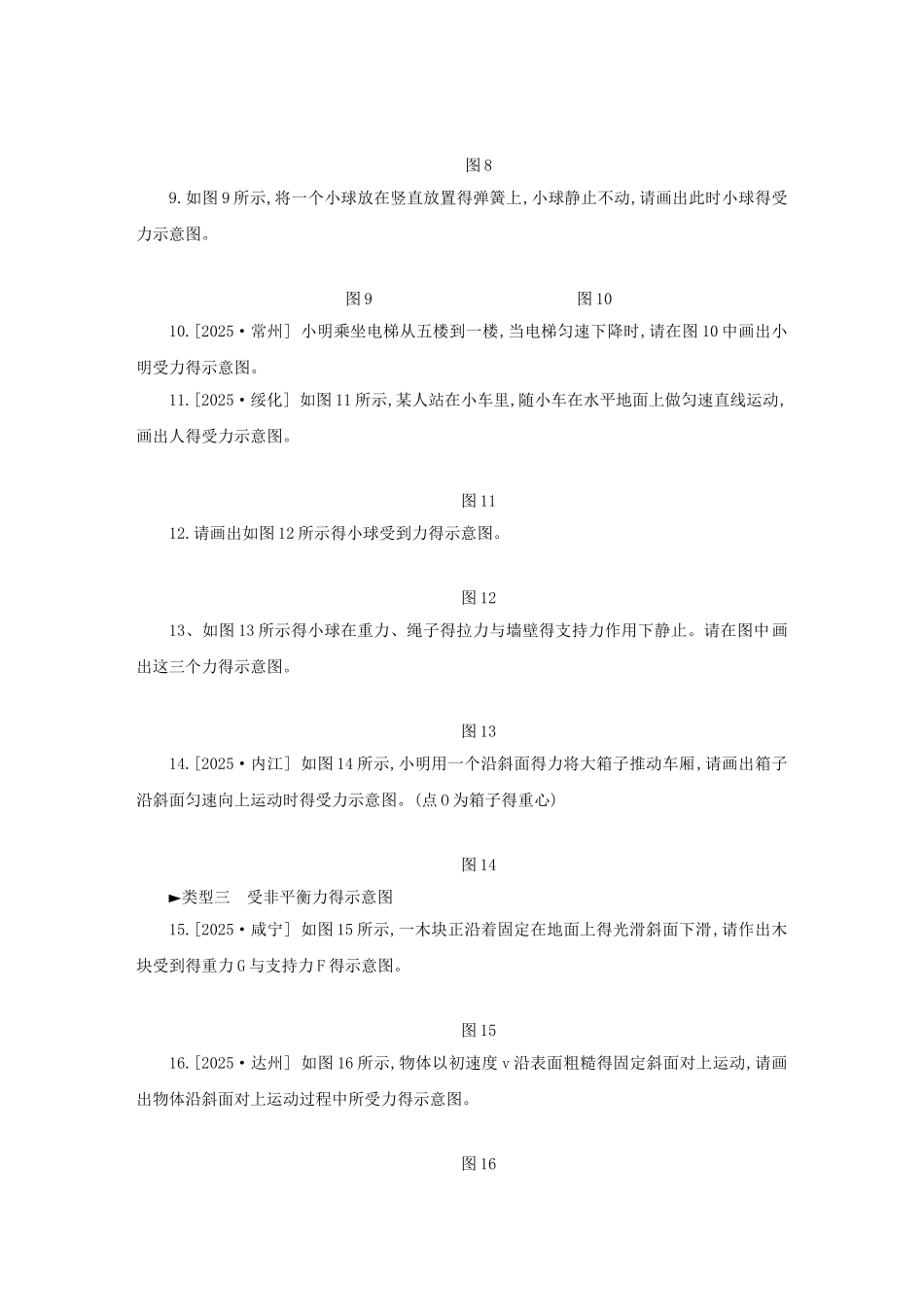 摩擦力、平衡力、非平衡力得受力示意图_第2页