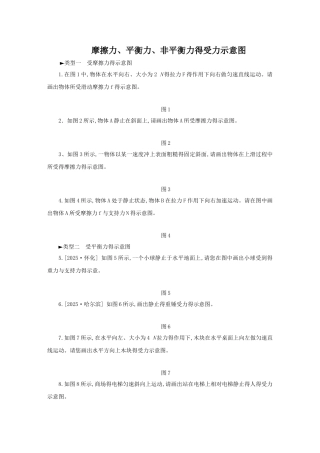 摩擦力、平衡力、非平衡力得受力示意图