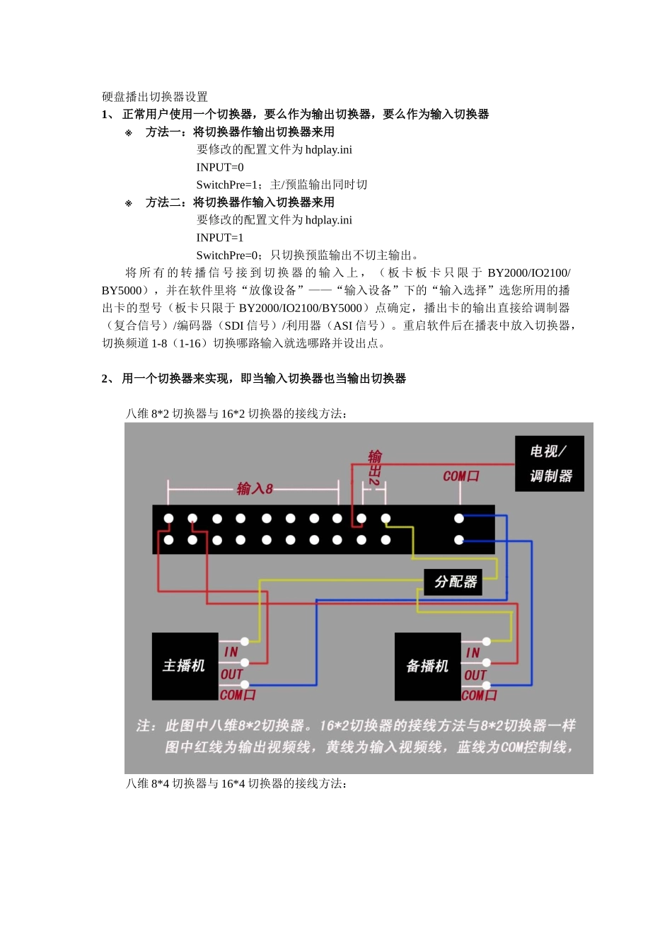 播出系统转播多个输入信号切换器设置_第1页