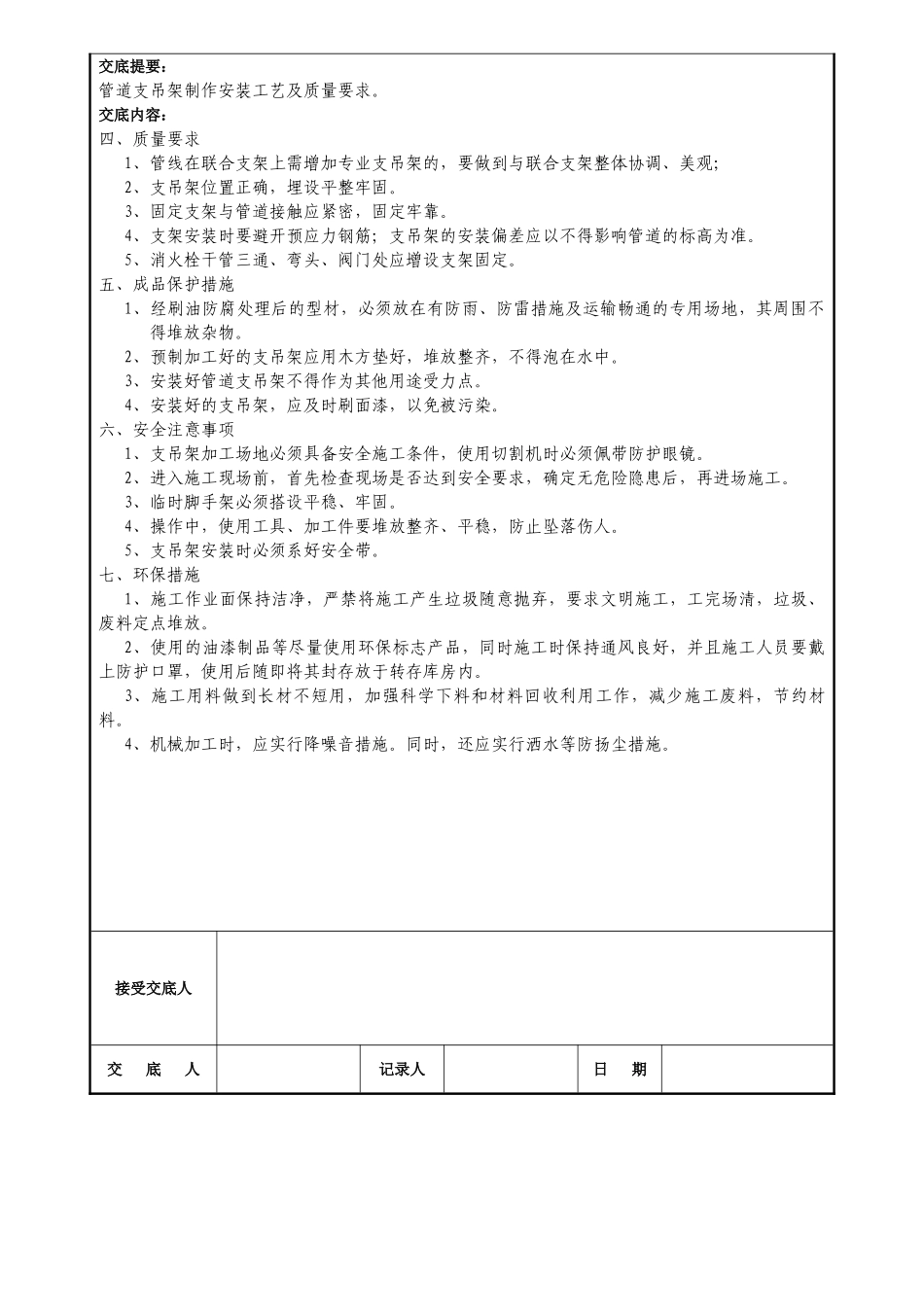 支吊架安装技术交底_第2页