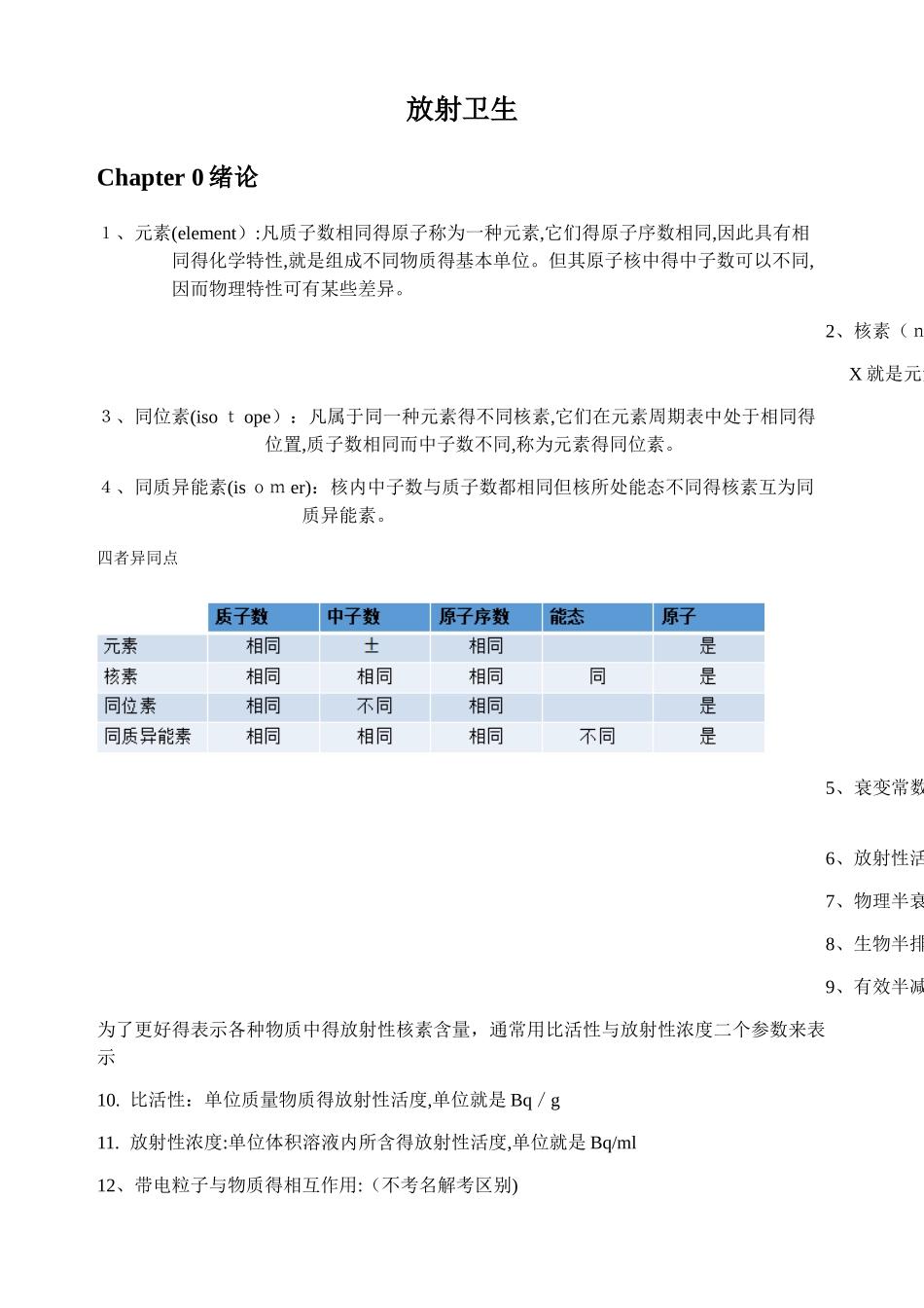 放射卫生重点-预防医学_第1页