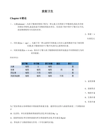 放射卫生重点-预防医学