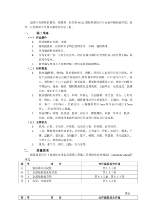 散热器安装工程技术交底模板