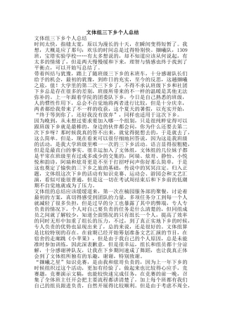 文体组三下乡个人总结-精品范文资料