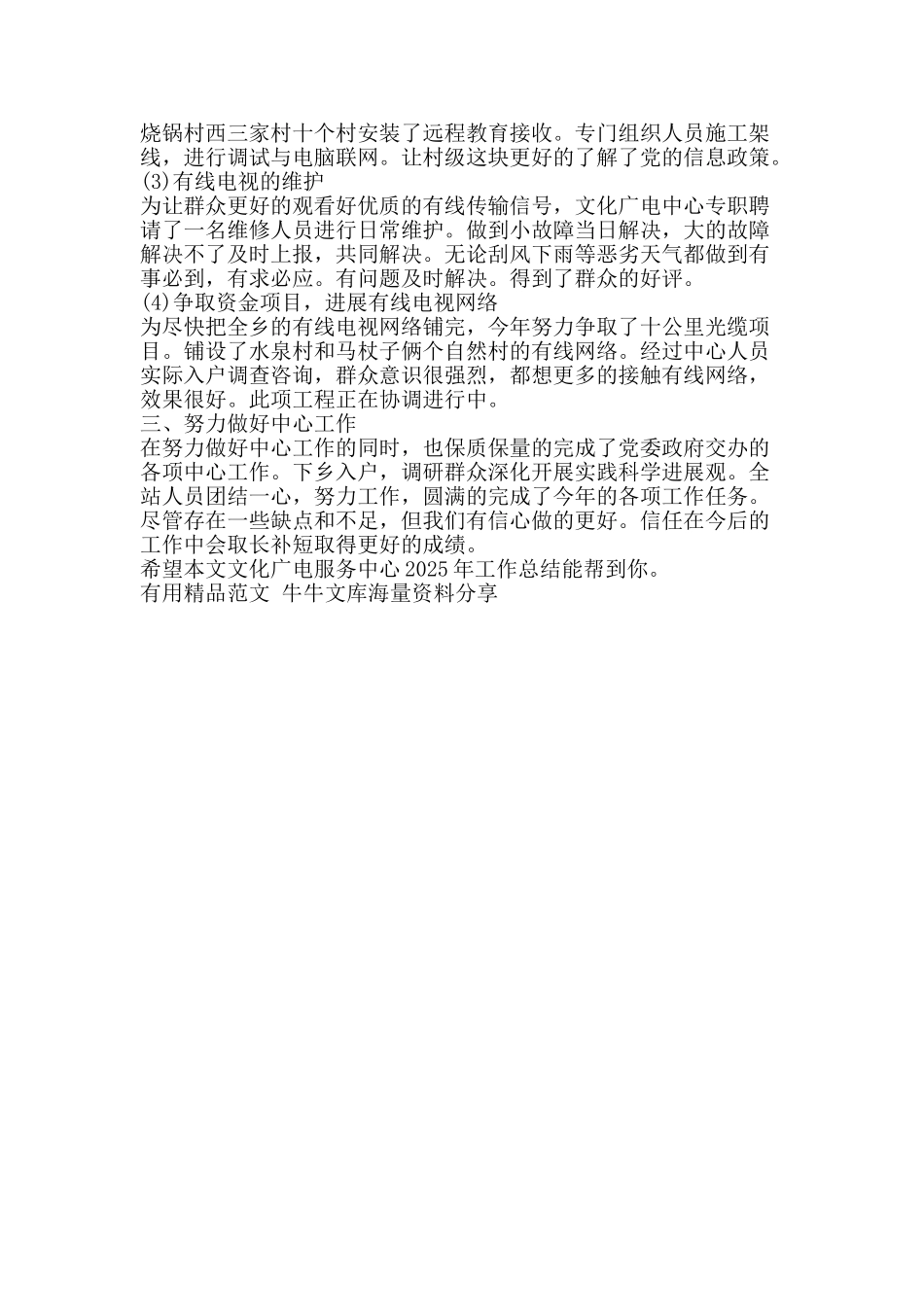 文化广电服务中心工作总结-精品范文资料_第2页