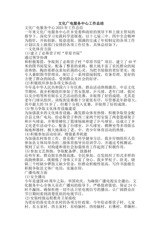 文化广电服务中心工作总结-精品范文资料