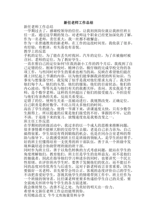 新任教师工作总结-精品范文资料