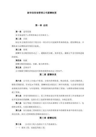 新华信咨询管理公司薪酬制度-6页