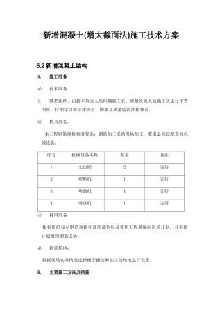 新增混凝土施工技术方案