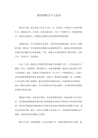 新教师转正个人总结