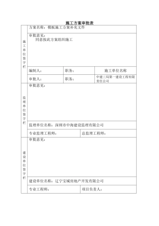 施工方案审批表