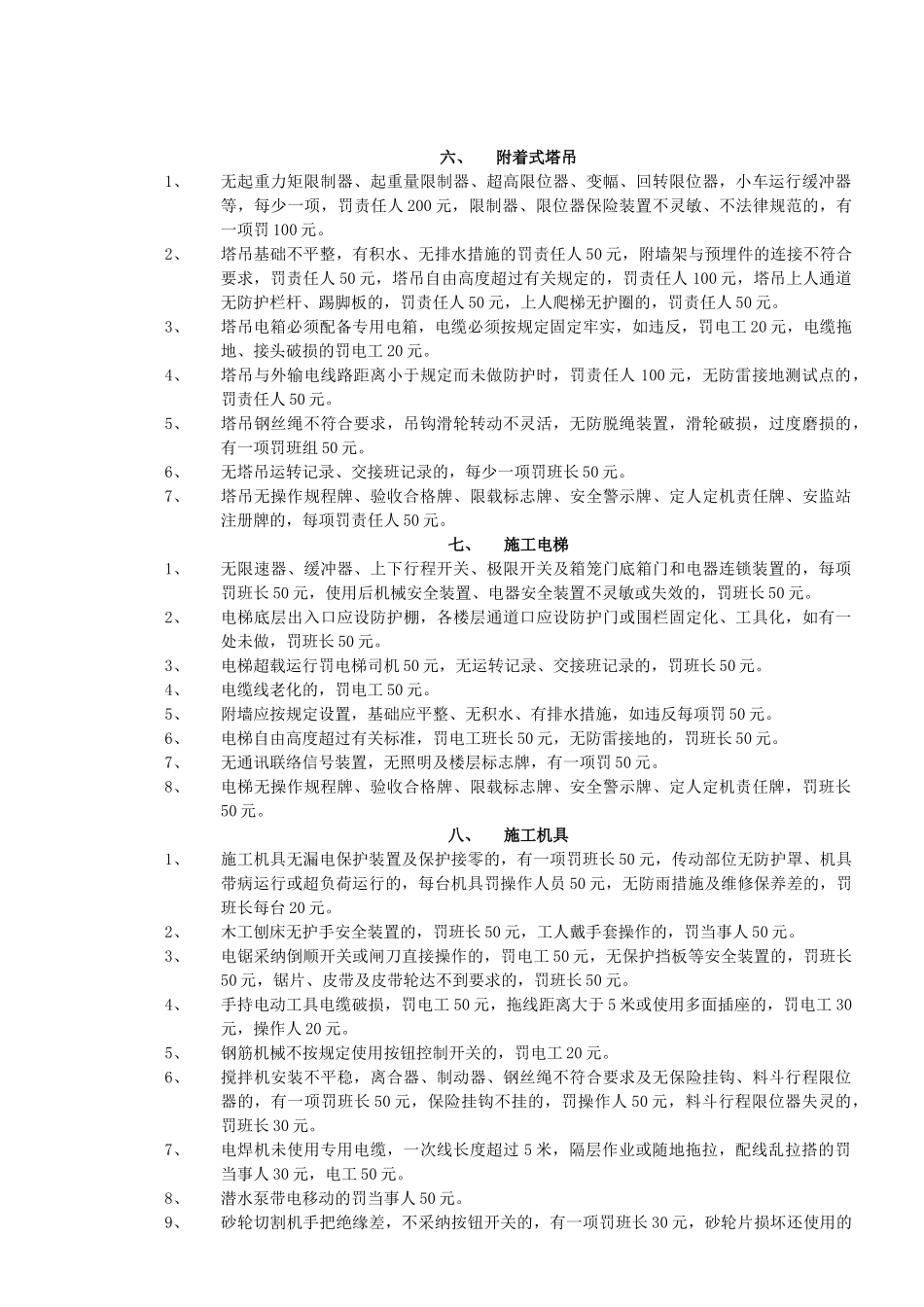 施工现场安全文明施工管理处罚细则_第3页