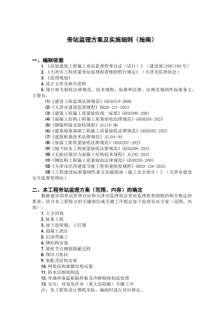 旁站监理方案及实施细则