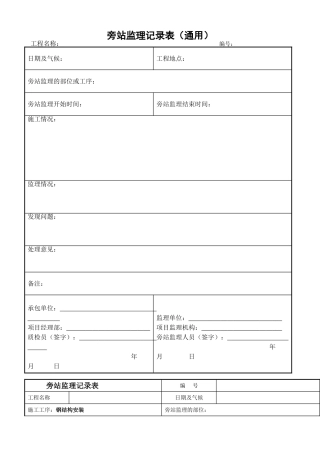 旁站监理记录表