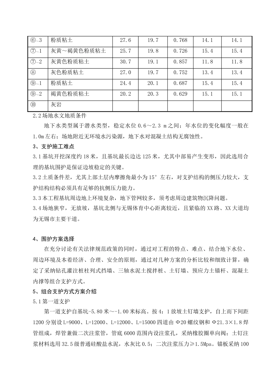无锡某工程深基坑组合支护技术_第2页