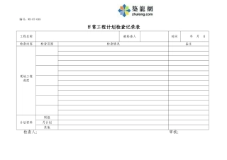 日常工程计划检查记录表