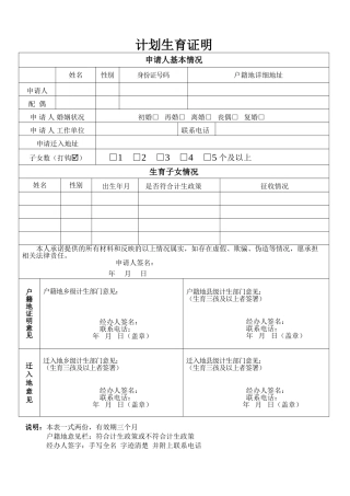 昆山计划生育证明2025