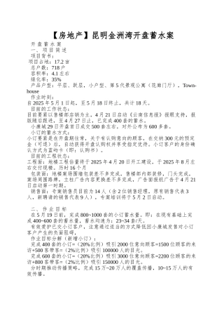 昆明金洲湾开盘蓄水案