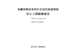 昌都妥坝乡垃圾场勘察报告