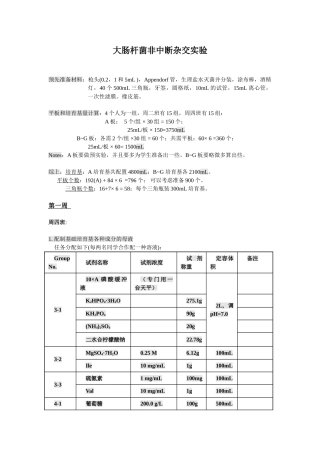 春大肠杆菌非中断杂交实验865805044