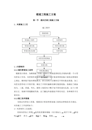 暖通工程标准施工方案