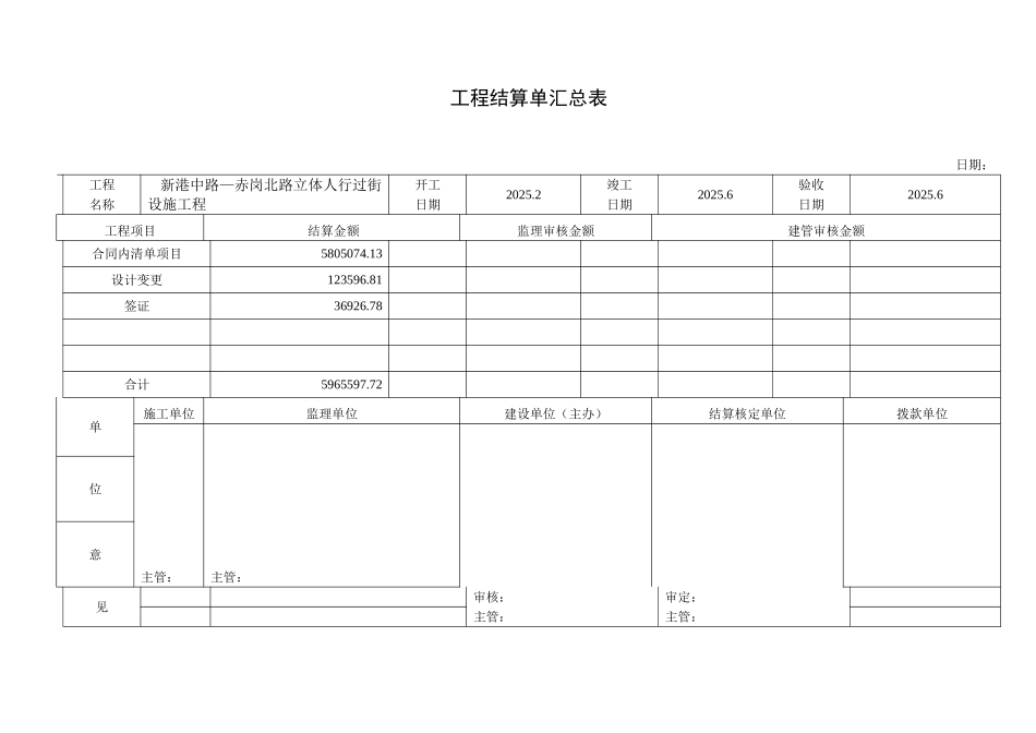 最完整的工程结算书_第1页