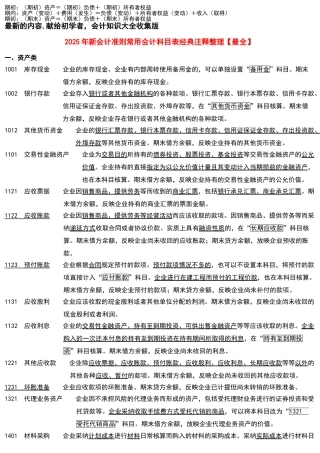最新会计科目表经典注释整理中英文